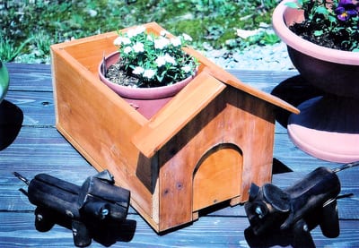 犬小屋型花台