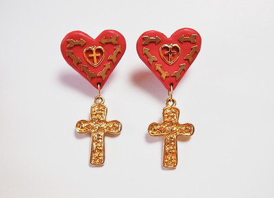 Red heart pierce