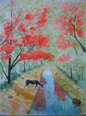 2020年4月【鹿と紅葉と清流】