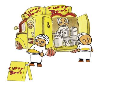 インド人のカレー屋台