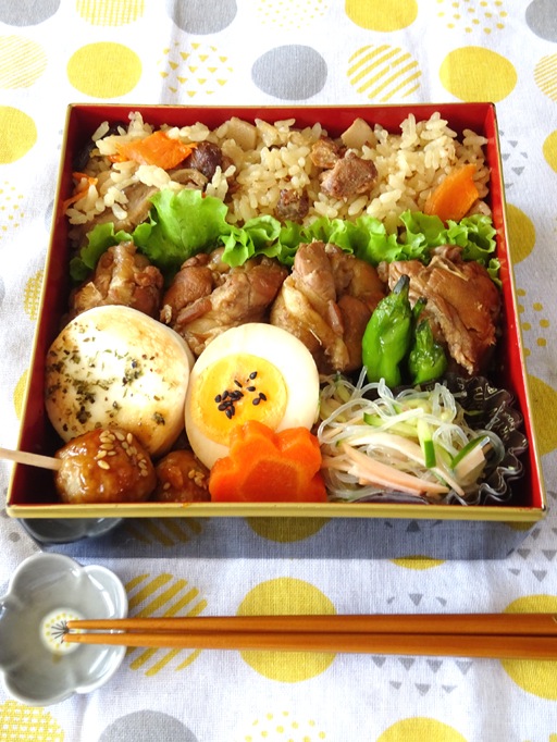 手羽元の味ぽんさっぱり煮 & 鶏ごぼう飯