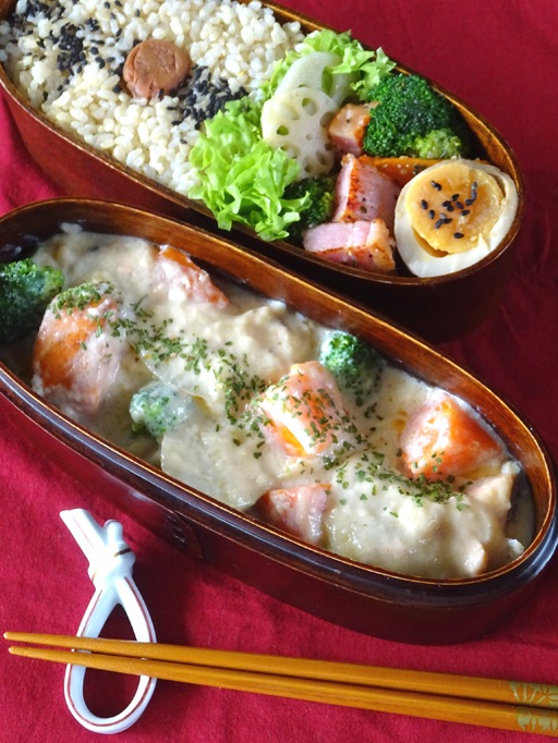 鮭と里芋のクリームシチュー弁当