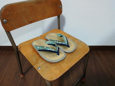 水色ハート草履